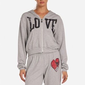 Love Grey Cozy Zip Up Hoodie